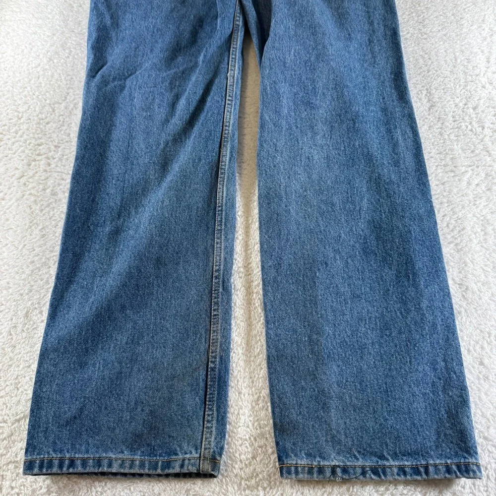 Levis 550 Relaxed Fit Straight Mens Tag 36x36 Western Medium Blue Denim Distress